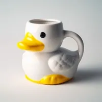 A duck-shaped mug
