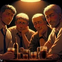 Four drunk men fuck teen